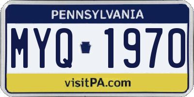 PA license plate MYQ1970