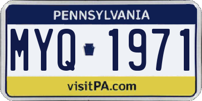 PA license plate MYQ1971