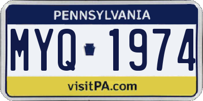PA license plate MYQ1974