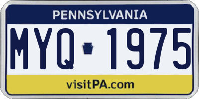 PA license plate MYQ1975