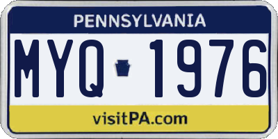PA license plate MYQ1976