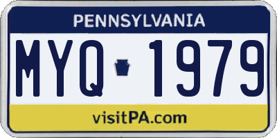 PA license plate MYQ1979