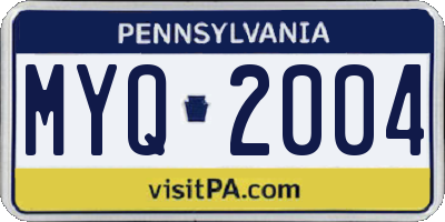 PA license plate MYQ2004