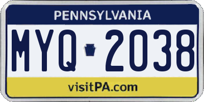 PA license plate MYQ2038