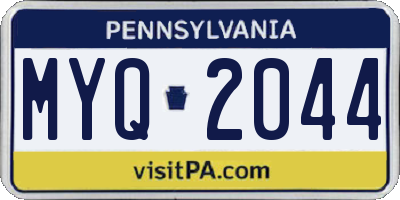 PA license plate MYQ2044