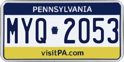 PA license plate MYQ2053