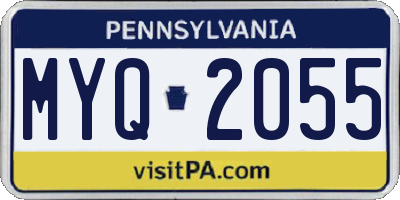 PA license plate MYQ2055