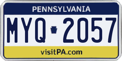 PA license plate MYQ2057