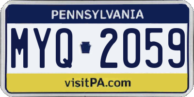 PA license plate MYQ2059
