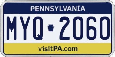 PA license plate MYQ2060