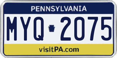 PA license plate MYQ2075