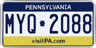 PA license plate MYQ2088