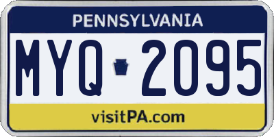PA license plate MYQ2095