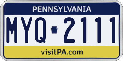 PA license plate MYQ2111