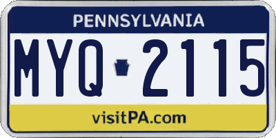 PA license plate MYQ2115