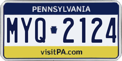 PA license plate MYQ2124