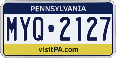 PA license plate MYQ2127