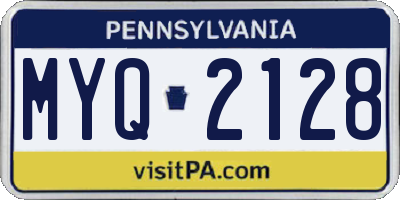 PA license plate MYQ2128
