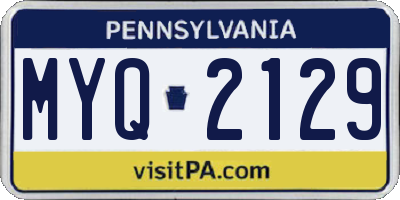 PA license plate MYQ2129