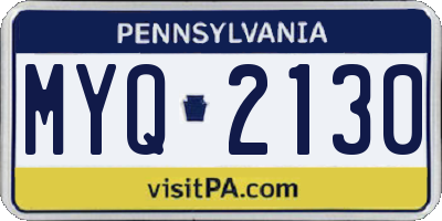 PA license plate MYQ2130