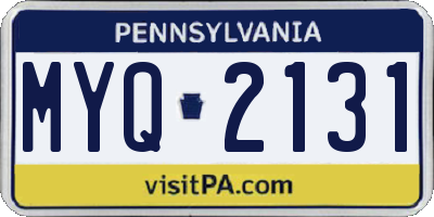 PA license plate MYQ2131