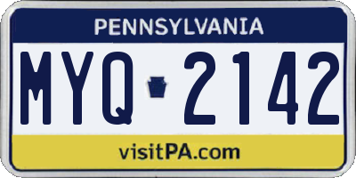 PA license plate MYQ2142