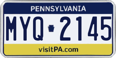 PA license plate MYQ2145