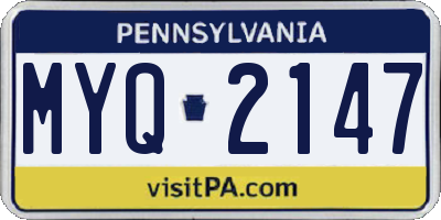 PA license plate MYQ2147