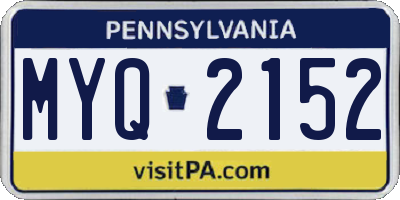 PA license plate MYQ2152