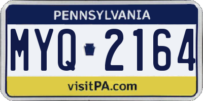 PA license plate MYQ2164