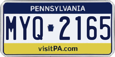 PA license plate MYQ2165