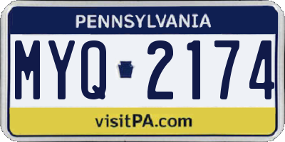 PA license plate MYQ2174
