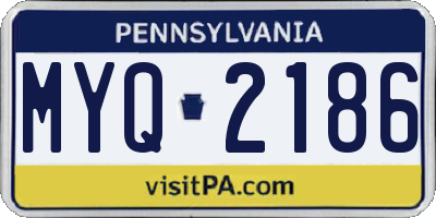 PA license plate MYQ2186