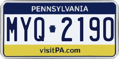 PA license plate MYQ2190