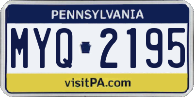 PA license plate MYQ2195