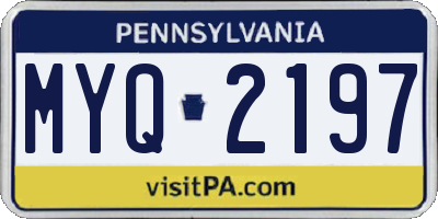 PA license plate MYQ2197
