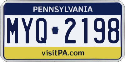 PA license plate MYQ2198