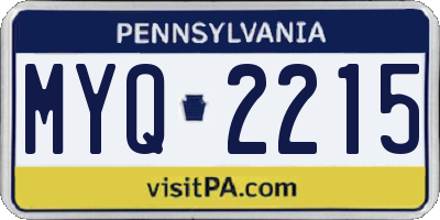 PA license plate MYQ2215