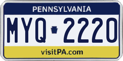 PA license plate MYQ2220