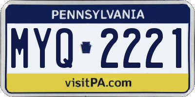 PA license plate MYQ2221