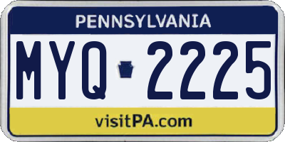 PA license plate MYQ2225