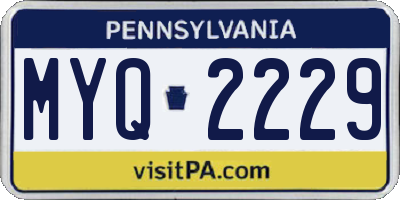 PA license plate MYQ2229