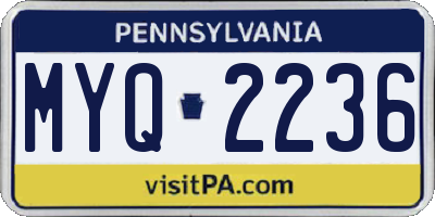 PA license plate MYQ2236
