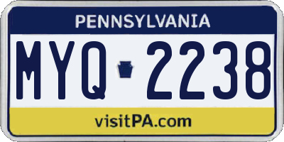 PA license plate MYQ2238