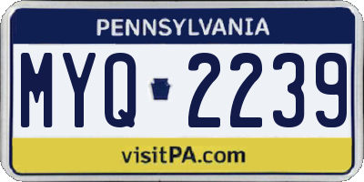 PA license plate MYQ2239