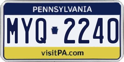 PA license plate MYQ2240
