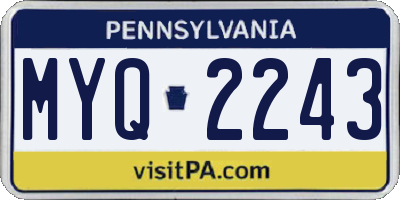 PA license plate MYQ2243