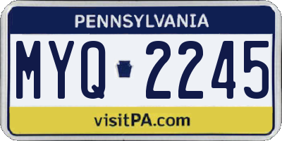 PA license plate MYQ2245