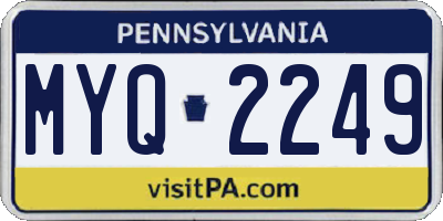 PA license plate MYQ2249