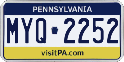 PA license plate MYQ2252